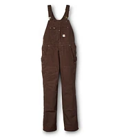 Carhartt Women's Dark Brown Quilt Lined Duck Bib Overall