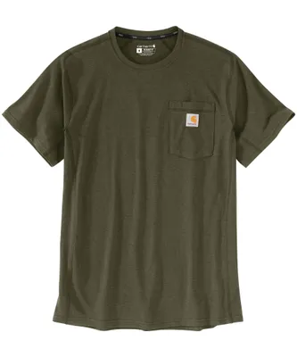 Carhartt Men's Relaxed Fit FastDry UPF Protection Crewneck Pocket Work T Shirt