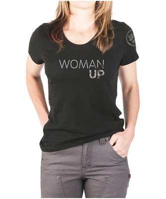 Dovetail Women's Woman Up Graphic Crewneck Work T Shirt