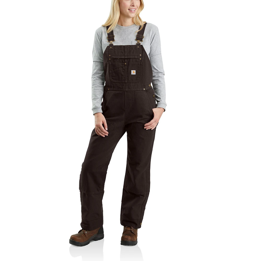 Carhartt Women's Dark Brown Quilt Lined Duck Bib Overall