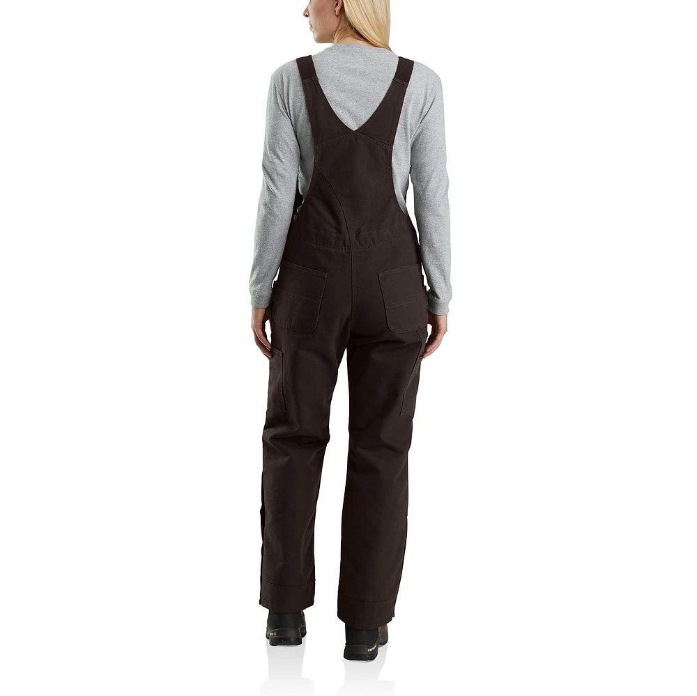 Carhartt Women's Dark Brown Quilt Lined Duck Bib Overall