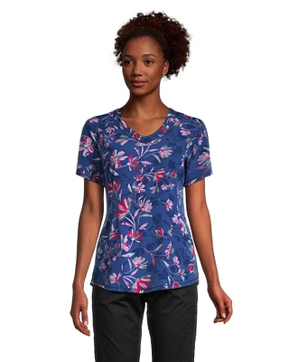 Health Pro Women's V Neck Printed Scrub Top