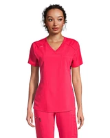 Scrubletics Women's V Neck Chest Pocket Scrub Top