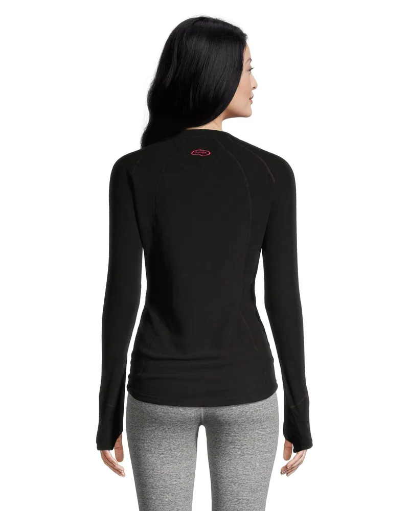 WindRiver Women's T-Max Crewneck Long Sleeve Fleece Top - Black