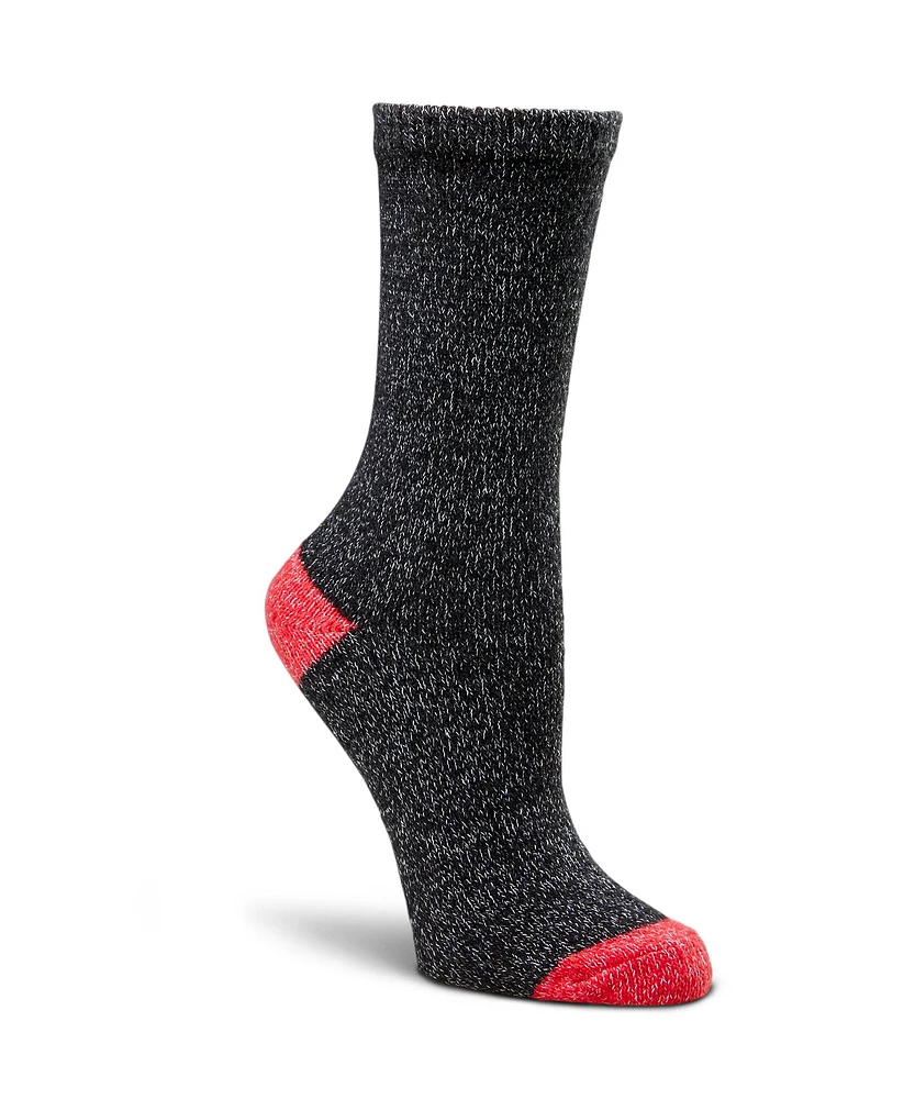 WindRiver Women's T-Max 2 Pack Velvet Twist Casual Crew Socks