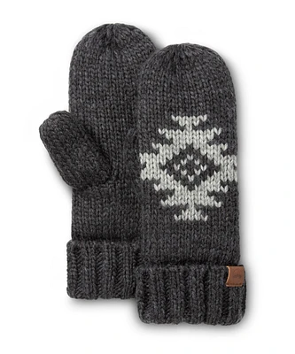 WindRiver Women's Heritage Snowflake Knit Mittens - Grey