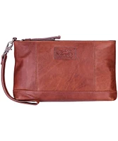 Mancini Leather Goods Women's Casablanca RFID Secure Wristlet Cognac