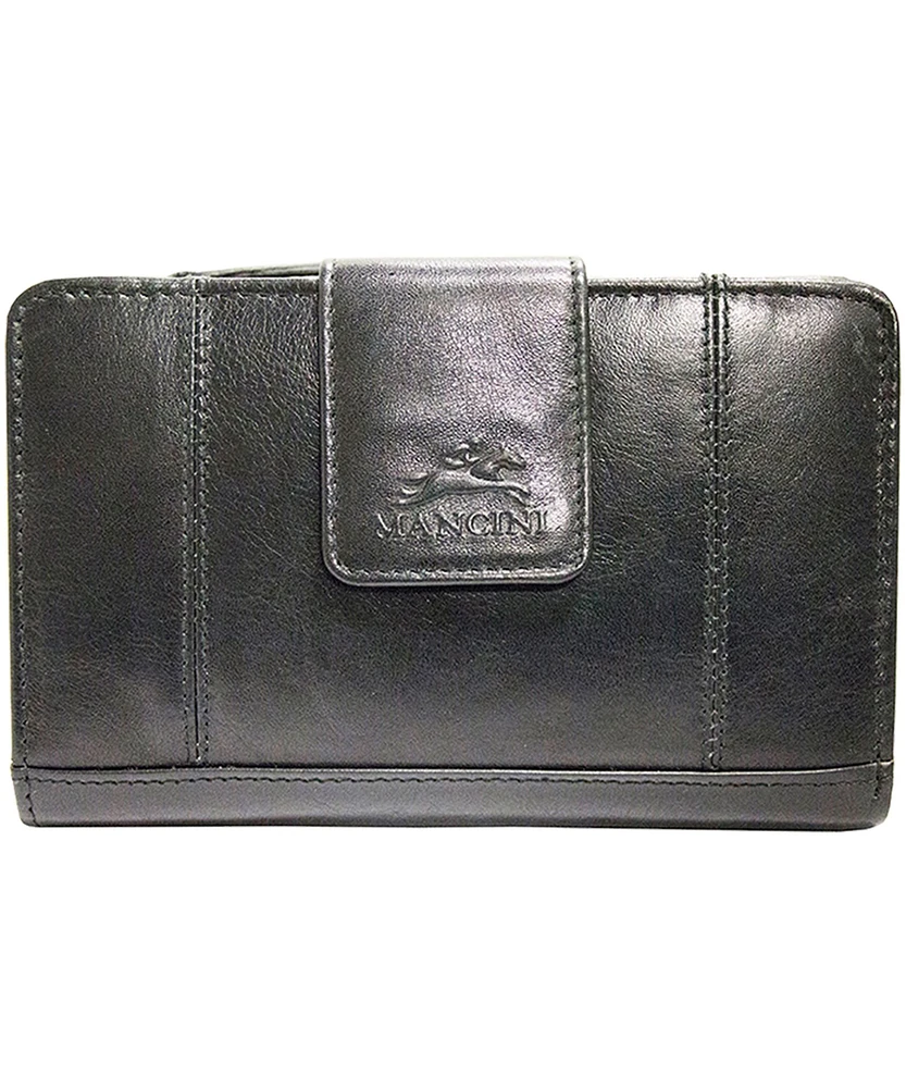 Mancini Leather Goods Women's Casablanca RFID Secure Clutch Wallet