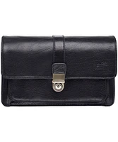 Mancini Leather Goods Unisex Arizona Classic Bag with Removable Straps Black