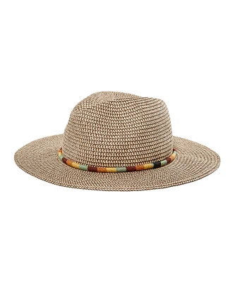 Denver Hayes Women's Panama Straw Hat with Woven Band