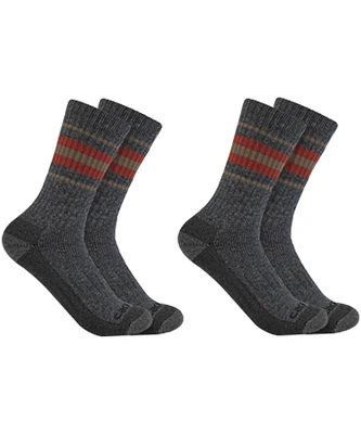 Carhartt Women's 2 Pack Heavyweight Wool Blend Crew Socks