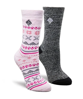 Women's Mid Weight Thermal Fair Isle Crew Socks