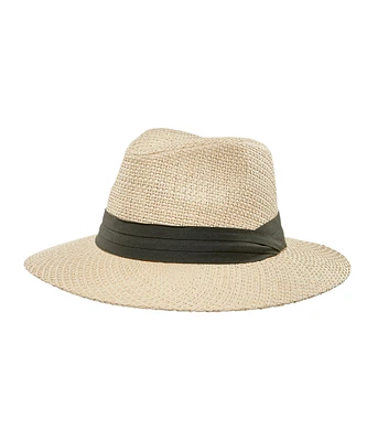 Denver Hayes Women's Panama Straw Hat With Ribbon Trim