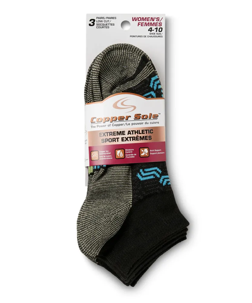 Women's 3 Pack Moisture Guard Extreme Athletic Low Cut Socks