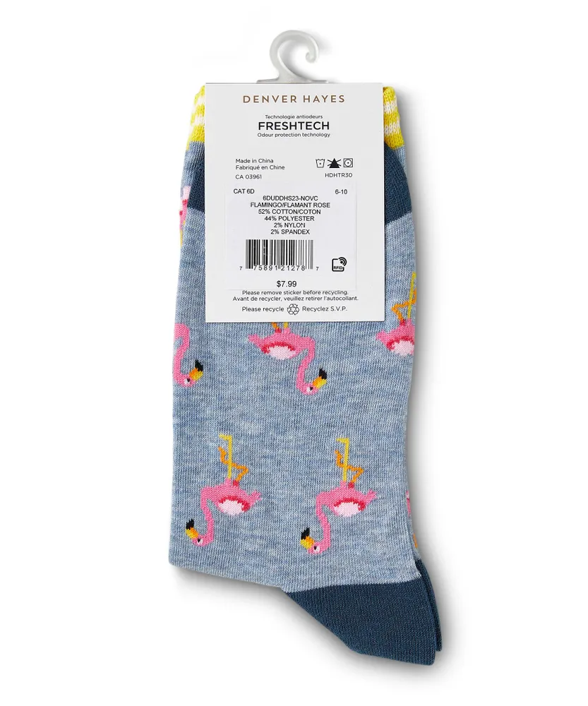 Denver Hayes Women's Crew Patterned Cotton Socks