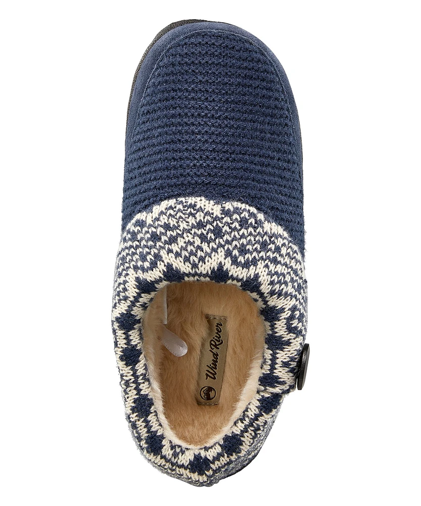 WindRiver Women's Waffle Knit Sweater Clog Slippers