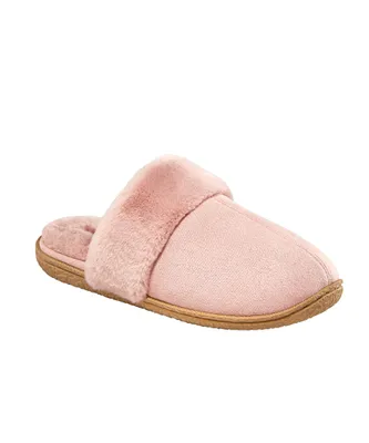 WindRiver Women's Faux Fur Trim Suede Slippers