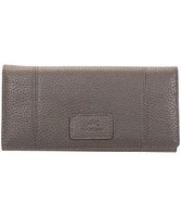 Mancini Leather Goods Women's Pebelled RFID Secure Trifold Wing Wallet