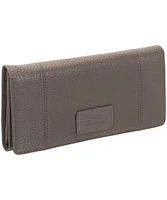 Mancini Leather Goods Women's Pebelled RFID Secure Trifold Wing Wallet