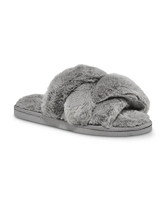 Denver Hayes Women's Criss-Cross Faux Fur Slide