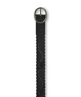 Silver Women's Woven Scallop Edge Belt