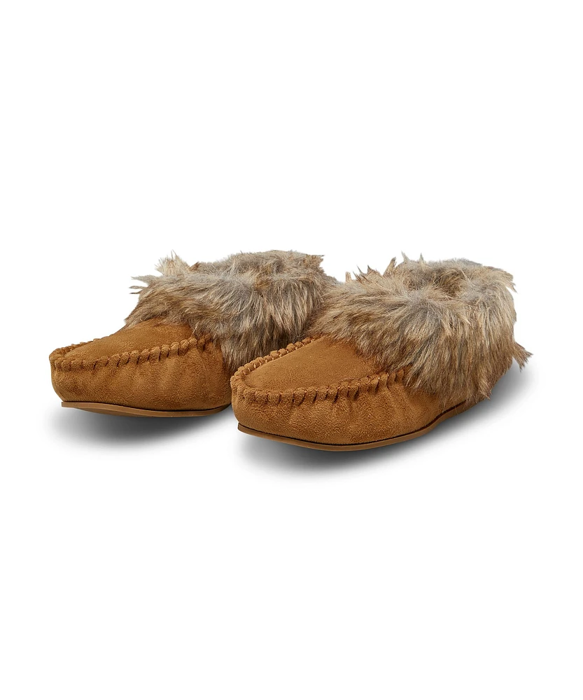 WindRiver Women's Faux Fur Trimmed Slippers