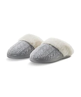 Denver Hayes Women's Chenille Cable Knit Slippers