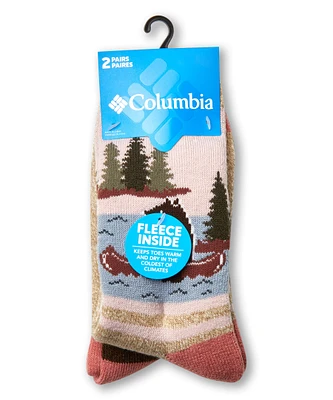 Columbia Women's 2 Pack Mid Weight Thermal Bearly There Crew Socks