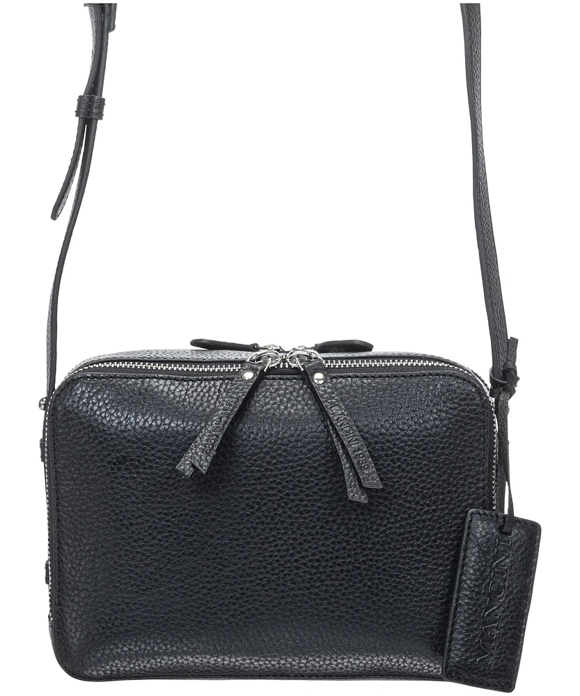 Mancini Leather Goods Women's Pebbled Rachel Camera Style Crossbody Bag