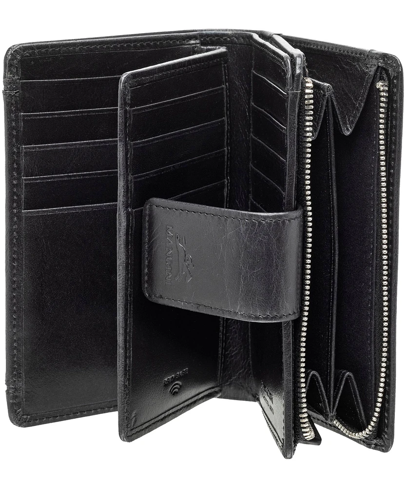 Mancini Leather Goods Unisex South Beach RFID Secure Medium Clutch Wallet