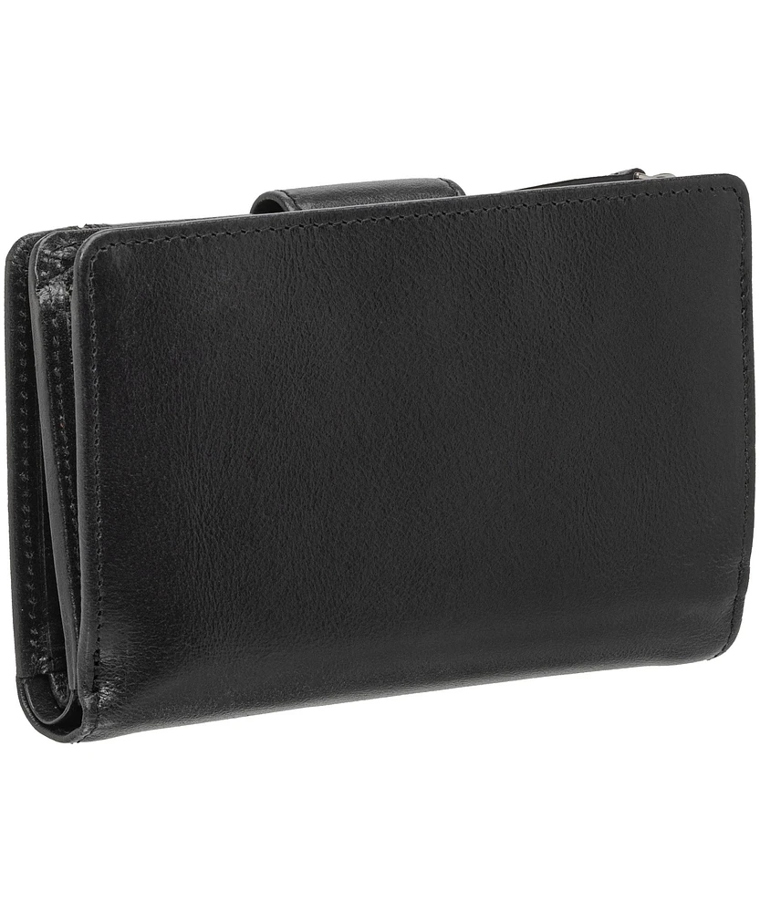 Mancini Leather Goods Unisex South Beach RFID Secure Medium Clutch Wallet