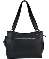 Mancini Leather Goods Women's Pebbled Kelsea Shoulder Bag