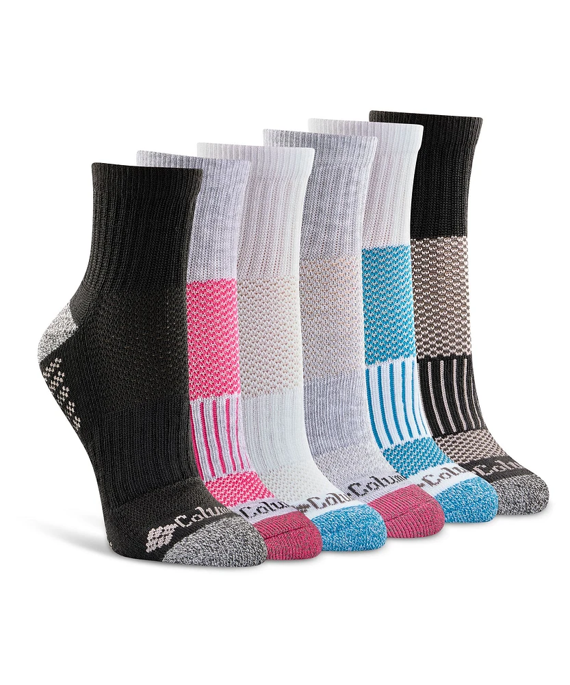 Columbia Women's Athletic Quarter Crew Socks, 6 Pack