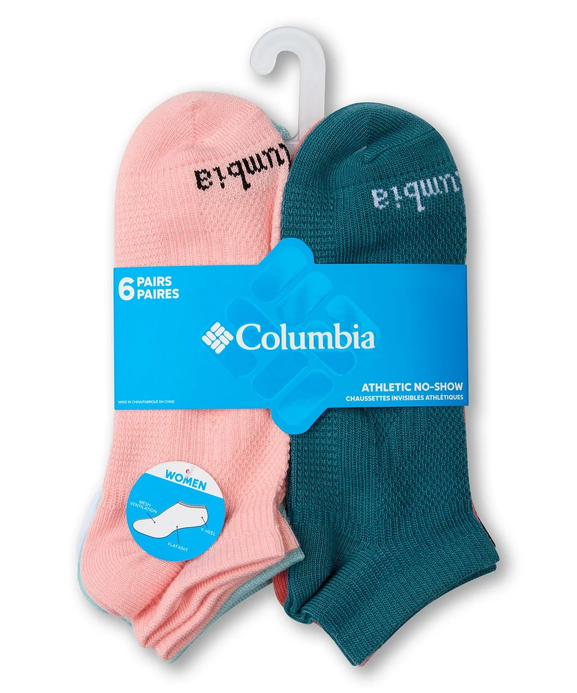 Columbia Women's Medley Pattern No Show Socks, 6 Pack