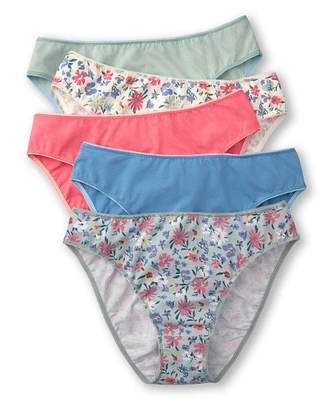 Denver Hayes Women's 5 Pk Cotton Stretch Hi Cut Panties