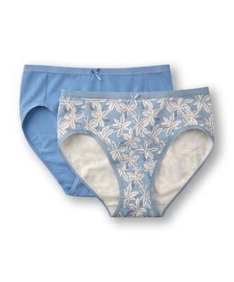 Denver Hayes Women's 2 Pk Cotton Stretch Hi Cut Panties