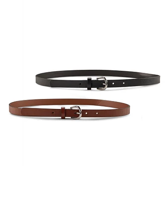 Denver Hayes Women's 17mm Solid Belt, 2 Pack