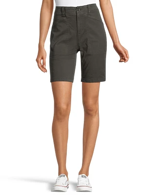 Denver Hayes Mid Rise Garment Wash Bermuda Shorts