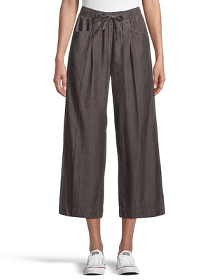 Denver Hayes Women's Pull On Wide Leg Tencel Crop Pant