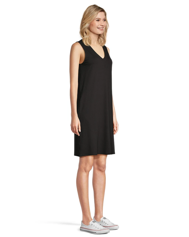 Denver Hayes Women's V Neck Knit with Pockets Dress