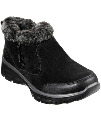 Women's Easy Going Quilted Faux Fur Lined Zip Boots - Black