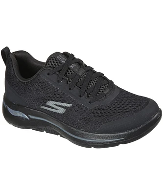 Skechers Women's GOwalk Arch Fit - Motion Breeze Lace Up Walking Shoes Black Wide