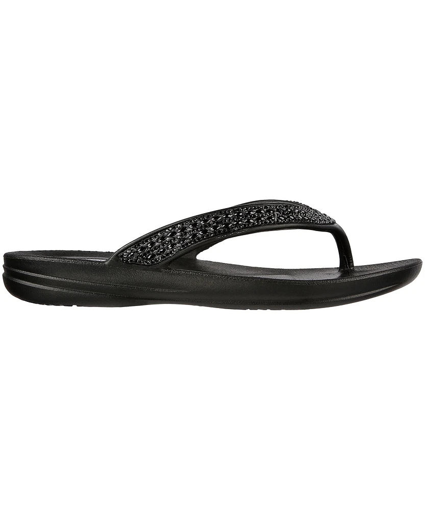 Skechers Women's Glitzy Foamies Rhinestone Flip Flop Sandals