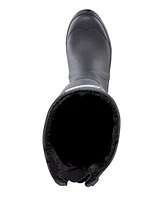 WindRiver Women's Mist Fur Lined Tall Rubber Rain Boots - Black