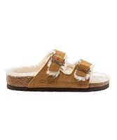 FarWest Women's Tofino Cork Suede Slip On Sandals - Tan