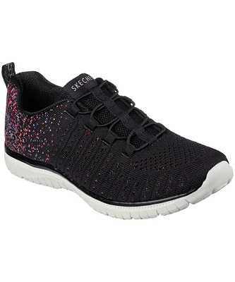 Skechers Women's Sport Active Bungee Slip On Shoes - Black White