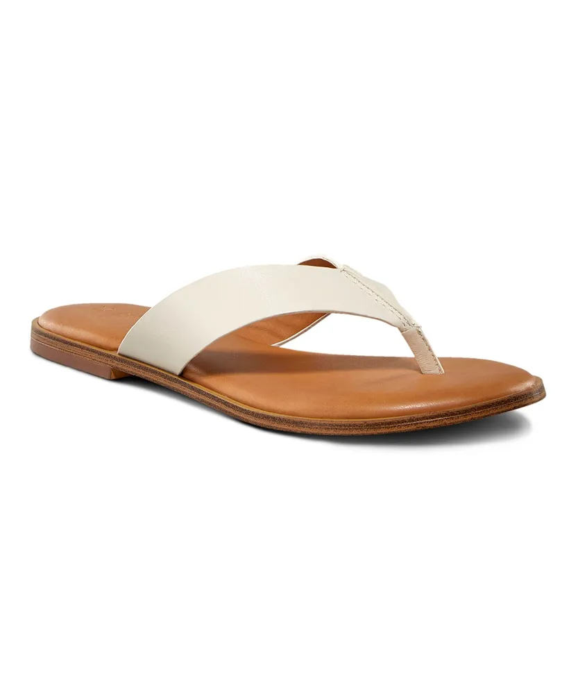 Denver Hayes Women's Krystal Leather Flip Flop Sandals