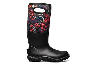 Bogs Womens Mesa Super Flowers Tall Rain Boots