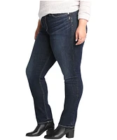 Silver Women's Avery Curvy High Rise Straight Jeans - Dark Indigo Plus