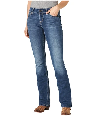 Wrangler Women's Retro Mae Mid Rise Bootcut Jeans - Dark Indigo